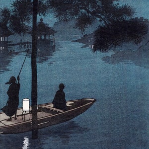 Koho Shoda (c.1871-1946) - Lake Biwa  Canvas Gallery Wrapped or Framed Giclee Wall Art Print Digitally Remastered (D6040)