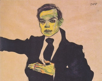 Egon Schiele : Max Oppenheimer (1910) Canvas Gallery Wrapped or Framed Giclee Wall Art Print (D6040)