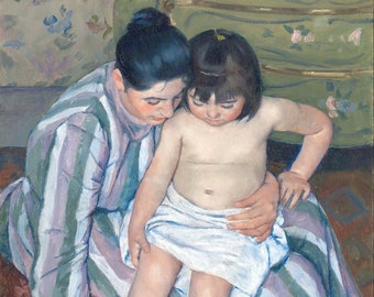 Mary Cassatt : Die Badewanne des Kindes (1893) Leinwand Galerie gewickelt oder gerahmt Giclee Wand Kunst Druck (D6040)