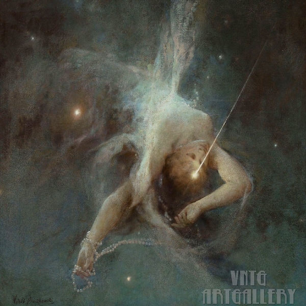 Witold Pruszkowski : Falling Star (1884) Canvas Gallery Wrapped or Framed Giclee Wall Art Print (D6045)