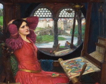 John William Waterhouse : I am Half-Sick of Shadows  Said the Lady of Shalott (1914) Canvas Gallery Wrapped Giclee Wall Art Print (D6045)