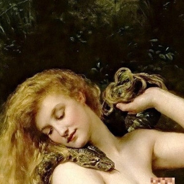 John Collier: Lilith (1887) Galería de lienzos envuelto o enmarcado Giclee Wall Art Print (D6030)