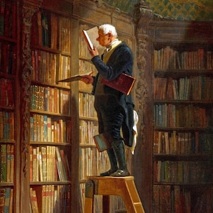 Carl Spitzweg : Der Bücherwurm 1850 Leinwand Gallerie gerahmt Giclee Print D6035 Bild 1