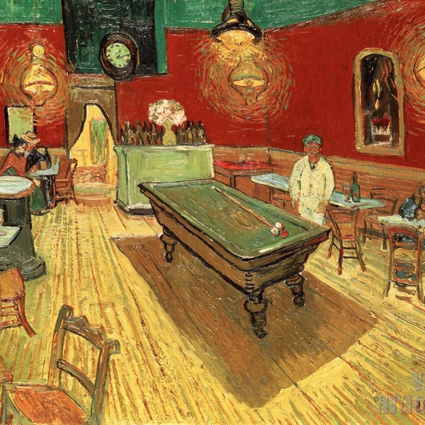 Vincent van Gogh : Le Café de Nuit (The Night Café  1888) Canvas Gallery Wrapped or Framed Giclee Wall Art Print (D4560)