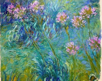 Claude Monet : Agapanthus (1914) Canvas Gallery Wrapped or Framed Giclee Wall Art Print Digitally Remastered (D6050)
