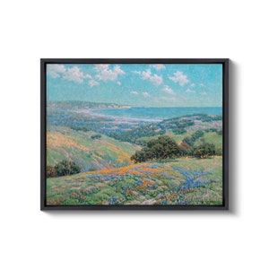 Granville Redmond : Malibu Coast Spring 1929 Canvas Gallery Wrapped or Framed Giclee Wall Art Print D5060 Black Floating Frame Canvas