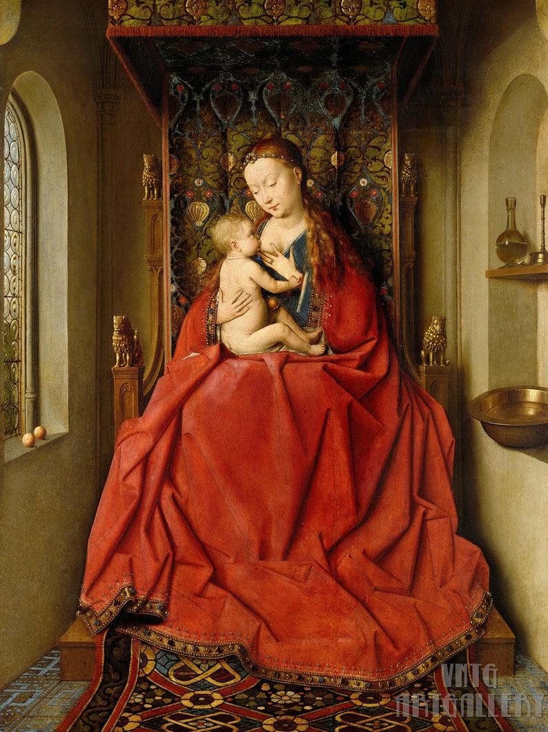 Jan Van Eyck : Lucca Madonna 1437 Canvas Gallery Wrapped or - Etsy
