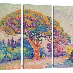 Paul Signac The Pine Tree at Saint-Tropez 1909 Canvas Gallery Wrapped or Framed Giclee Wall Art Print D5060 3 Panel Stretched Canvas