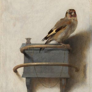 Carel Fabritius : The Goldfinch (1654) Canvas Gallery Wrapped or Framed Giclee Wall Art Print Digitally Remastered (D6040)