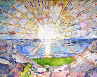 Edvard Munch : The Sun (1909) Canvas Gallery Wrapped or Framed Giclee Wall Art Print Digitally Remastered (D3560)