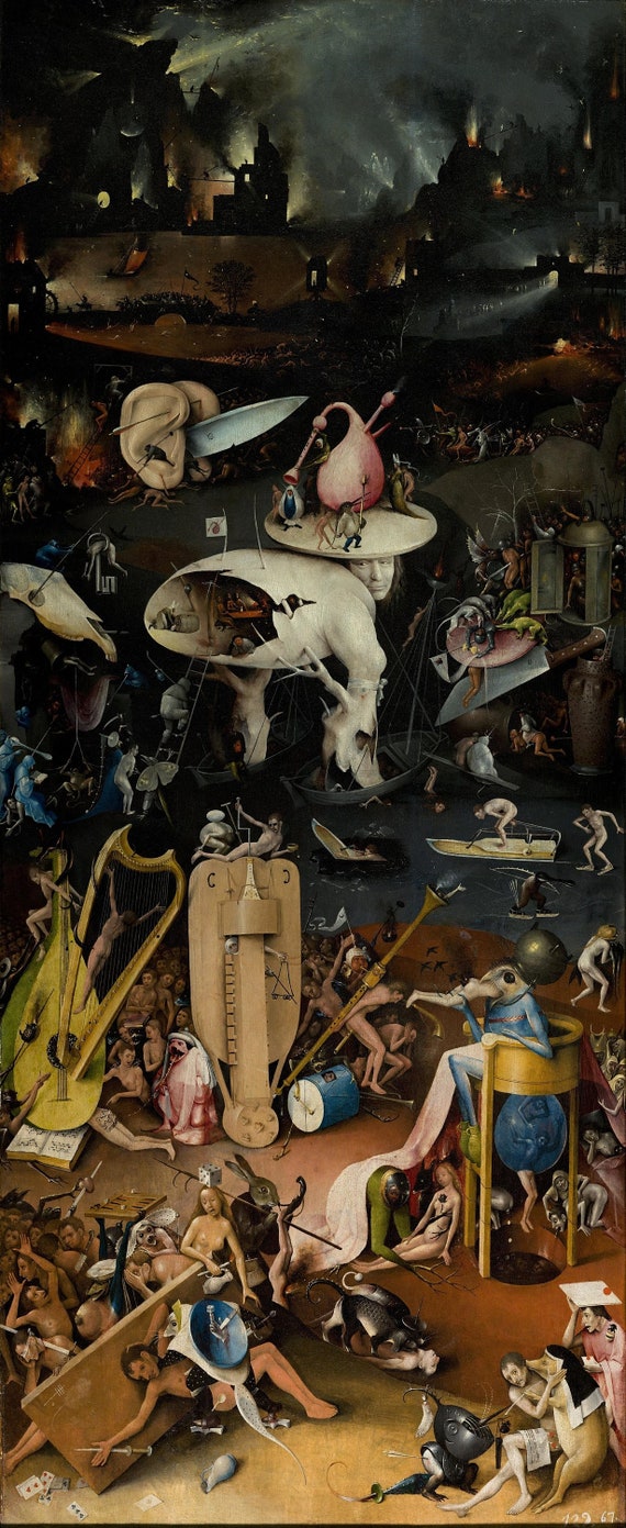 Hieronymus Bosch : Garden of Earthly Delights triptych 1490 Canvas