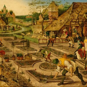 Pieter Brueghel il Giovane: Allegoria della Primavera (c.1633) Stampa artistica da parete Giclée su tela con cornice o avvolto in una galleria (D4560)