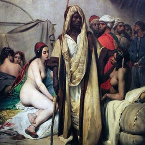 Horace Vernet : Slave Market (1836) Canvas Gallery Wrapped or Framed Giclee Wall Art Print Digitally Remastered (D6050)