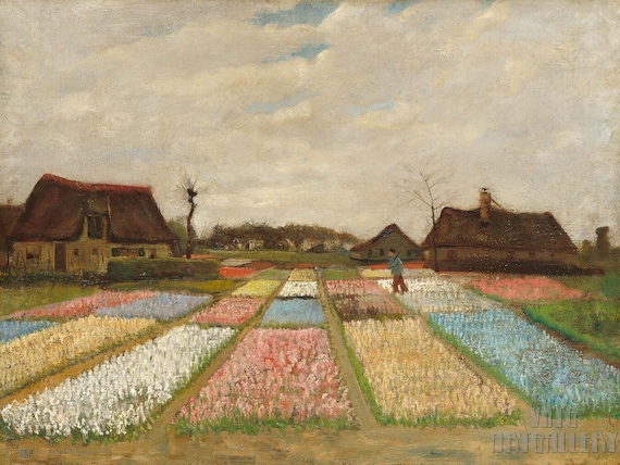 フィンセント・ファン・ゴッホ：オランダの花壇（球根畑 1883年