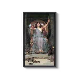 John William Waterhouse : Circe Offering the Cup to Odysseus 1891 Canvas Gallery Wrapped or Framed Giclee Wall Art Print D6035 Black Floating Frame Canvas