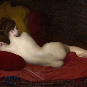 Jules Joseph Lefebvre - Odalisque (1874) Canvas Gallery Wrapped or Framed Giclee Wall Art Print Digitally Remastered (D3060)
