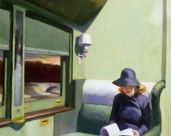Edward Hopper : Compartment C Car 193 (1938) Canvas Gallery Wrapped or Framed Giclee Wall Art Print Digitally Remastered (D6050)