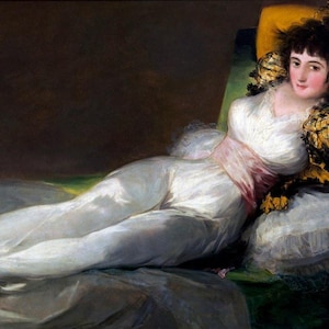 Fransisco Goya : La Maja Vestida  The Clothed Maja (1800) Canvas Gallery Wrapped or Framed Giclee Wall Art Print (D3060)