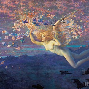 Edward Robert Hughes: Wings of the Morning (1905) galerie op canvas gewikkeld of ingelijst, digitaal geremasterd (D4060)