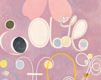 Hilma af Klint: Los diez más grandes n.º 5. Edad adulta (1907). Impresión giclée para pared, enmarcada o enmarcada, remasterizada digitalmente (D6045).