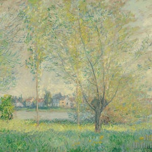 Claude Monet: Los sauces de Vetheuil (1880). Impresión giclée sobre lienzo, enmarcada o enmarcada, remasterizada digitalmente (D5060).