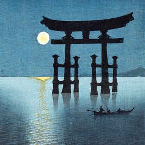 Koho Shoda (c. 1871-1946) - Shrine Gate of Miyajima Canvas Gallery Wrapped or Framed Giclee Wall Art Print Digitally Remastered (D6040)