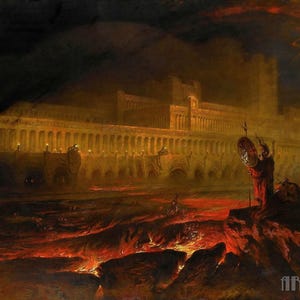 John Martin : Pandemonium  Louvre (1841) Canvas Gallery Wrapped or Framed Giclee Wall Art Print Digitally Remastered (D4060)