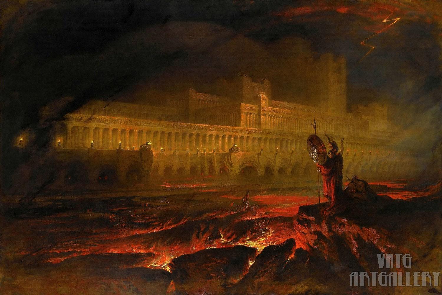 John Martin : Pandemonium Louvre (1841) Canvas Gallery