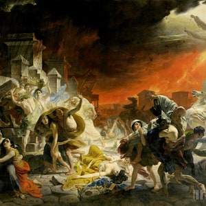 Karl Brullov : The Last Day of Pompeii (1855) Canvas Gallery Wrapped or Framed Giclee Wall Art Print Digitally Remastered (D4060)