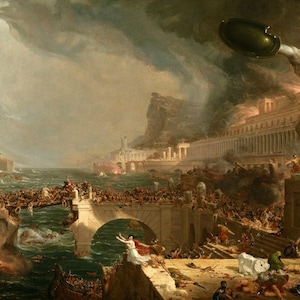 Thomas Cole : The Course of Empire - Destruction (1836) Canvas Gallery Wrapped or Framed Giclee Wall Art Print Digitally Remastered (D3560)