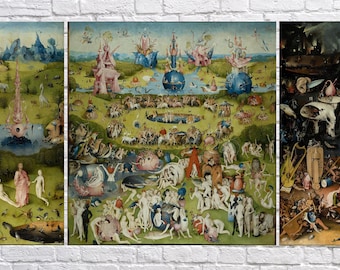 Hieronymus Bosch : Garden of Earthly Delights (Triptych  1490) Canvas Gallery Wrapped or Framed Giclee Wall Art Print Digitally Remastered