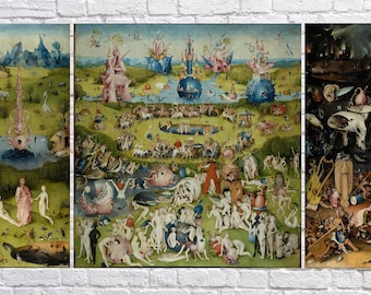 Hieronymus Bosch: Tuin der Lusten (drieluik 1490) Canvas Gallery verpakt of ingelijste Giclee Wall Art Print