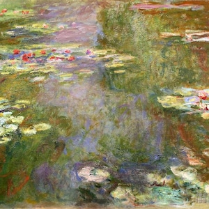 Claude Monet : Water Lily Pond (1917-22) Canvas Gallery Wrapped or Framed Giclee Wall Art Print Digitally Remastered (D4060)