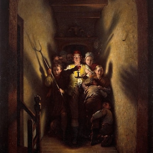 Charles West Cope : The Night Alarm, the Advance! (1871) Canvas Gallery Wrapped Giclee Wall Art Print Digitally Remastered (D6040)