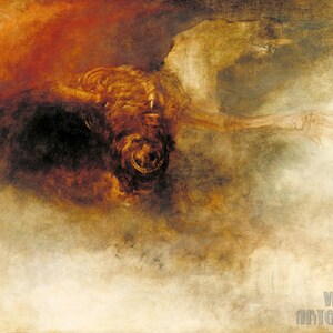 J.M.W. Turner: Morte su un cavallo pallido (ca. 1825) Stampa artistica da parete Giclée su tela, incorniciata o avvolta in una galleria, rimasterizzata digitalmente (D4560)
