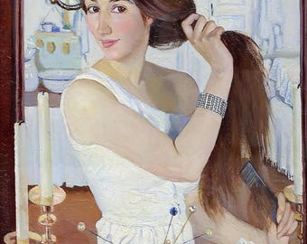 Zinaida Serebriakova : Self Portrait (1909)  Canvas Gallery Wrapped or Framed Giclee Wall Art Print Digitally Remastered (D6050)