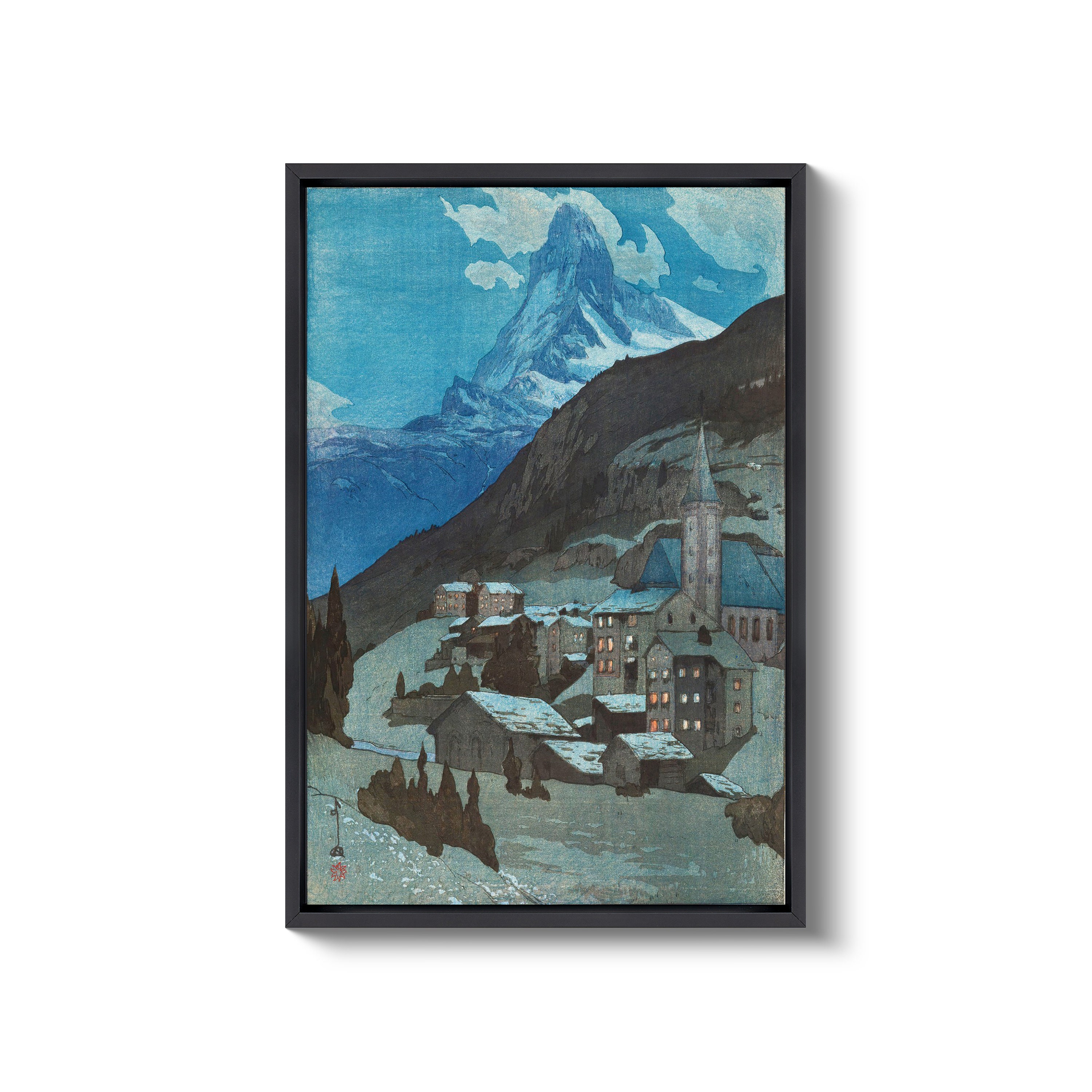 【値下げ】 Yoshida Canvas Night at Matterhorn the - (1876-1950) Hiroshi 絵画