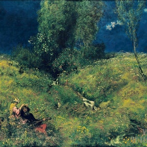 Hans Thoma : Sommer (1873) Leinwand Gallery Wrapped or Framed Giclee Wall Art Print Digitally Remastered (D4560)