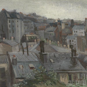 Vincent van Gogh : View from the Vincent’s Studio (1886) Canvas Gallery Wrapped or Framed Giclée Wall Art Print Digitally Remastered (D4560)