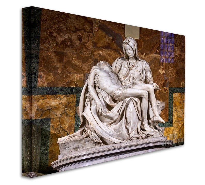 Michelangelo : Pieta 1499 Canvas Gallery Wrapped or Framed Giclee Wall Art Print D5060 1 Panel Stretched Canvas