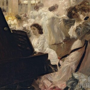 Joseph Marius Jean Avy: Bal Blanc (1903) Stampa artistica su tela, incorniciata o avvolta in una galleria, giclée, rimasterizzata digitalmente (D4060)