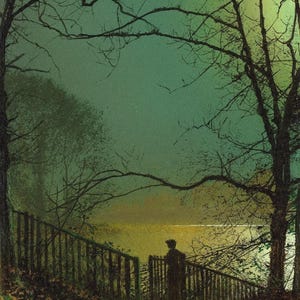 John Atkinson Grimshaw: Luz de luna en el lago, Roundhay Park, Leeds (1872). Impresión giclée sobre lienzo (D6040).