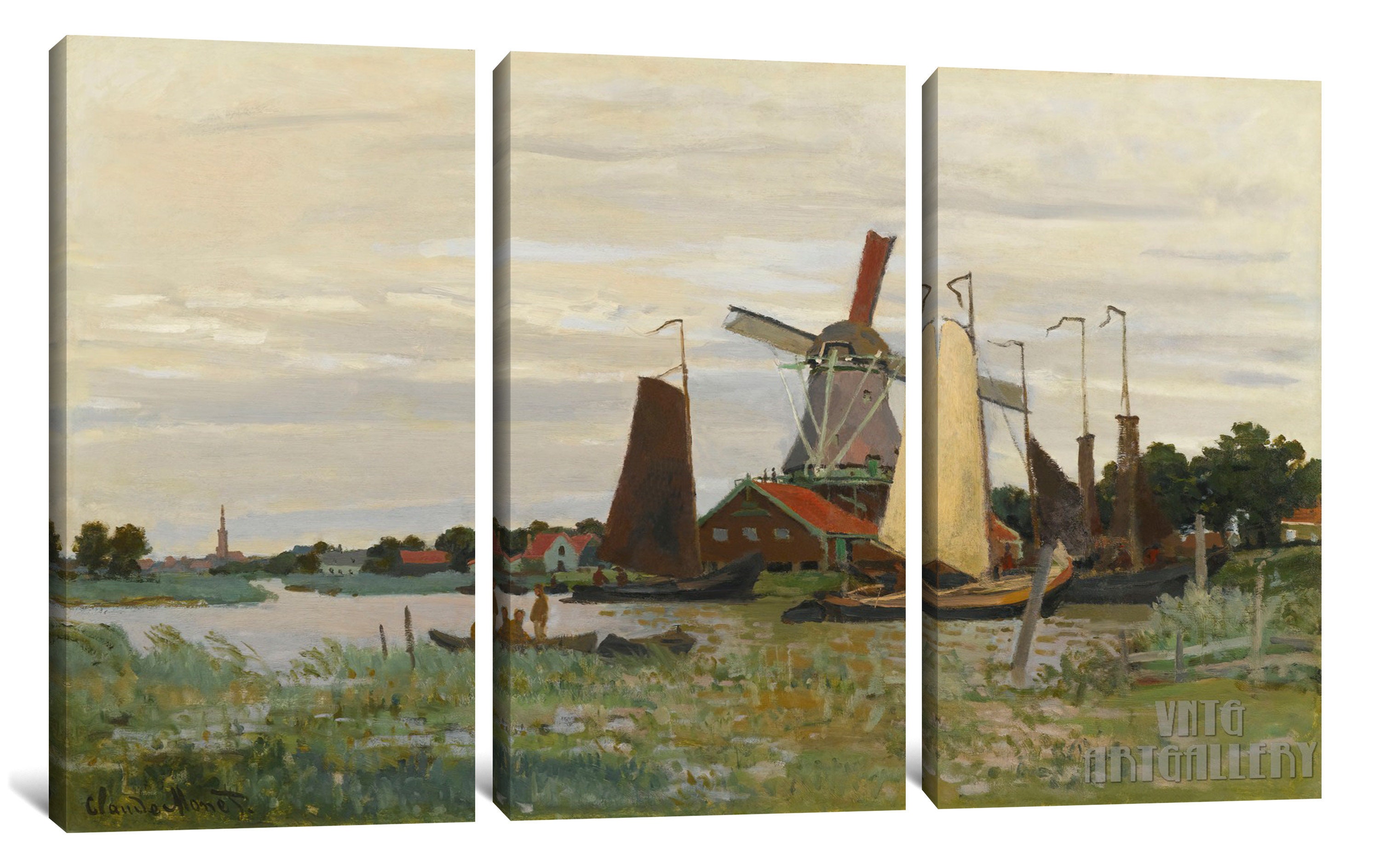Claude Monet : Windmill at Zaandam 1871 Canvas Gallery - Etsy