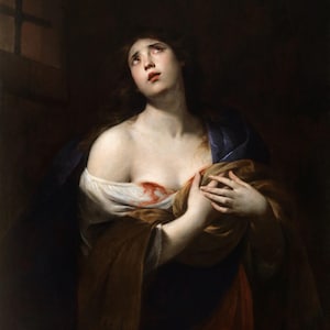 Andrea Vaccaro : Sainte Agathe (1635) Impression d'art murale emballée ou encadrée remasterisée numériquement (D6050)