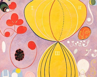 Hilma af Klint: Los diez más grandes n.º 7. Edad adulta (1907). Impresión giclée para pared, enmarcada o enmarcada, remasterizada digitalmente (D6045).