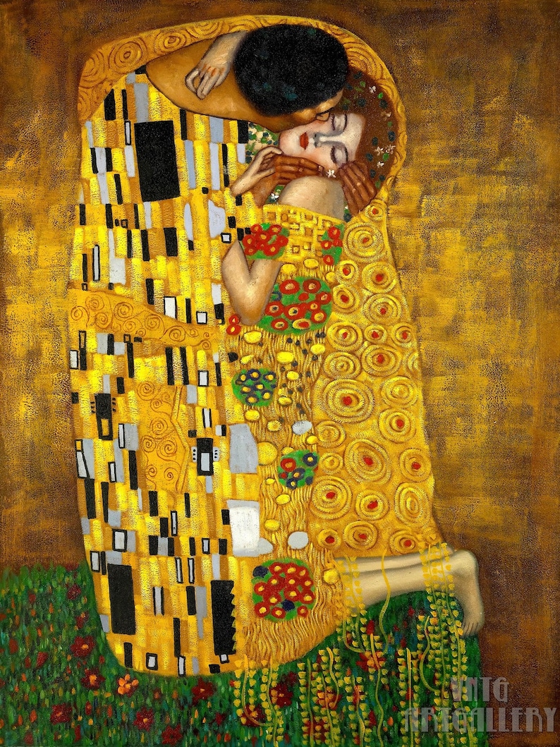 Gustav Klimt : The Kiss 1907-1908 Canvas Gallery Wrapped or Framed Giclee Wall Art Print D6045 image 1