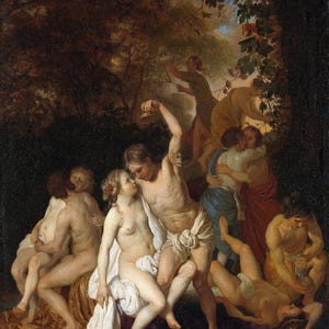 Jacob van Loo : Scene with Bacchantes (1653) Canvas Gallery Wrapped or Framed Giclee Wall Art Print Digitally Remastered (D6050)