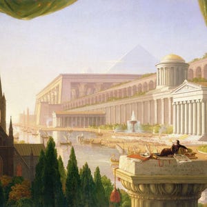 Thomas Cole: Il sogno dell'architetto (1840) Stampa artistica da parete Giclée su tela, incorniciata o avvolta in una galleria, rimasterizzata digitalmente (D3560)