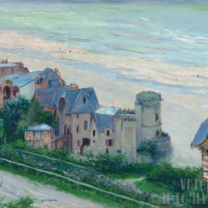 Gustave Caillebotte : Trouville - Beach and Villas (1882) Canvas Gallery Wrapped or Framed Giclee Wall Art Print (D5060)