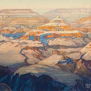 Yoshida Hiroshi : Grand Canyon (1925) Canvas Gallery Wrapped or Framed Giclee Wall Art Print Digitally Remastered (D4060)